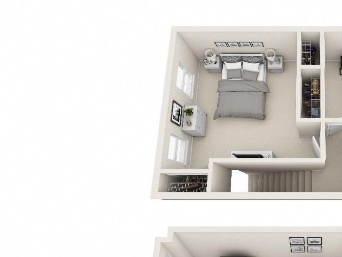 Oaks at Weatherby_2BR Town_1FL_2FL 2 Bedroom Townhouse